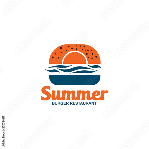 Burger restaurant logo design vector template inspiration