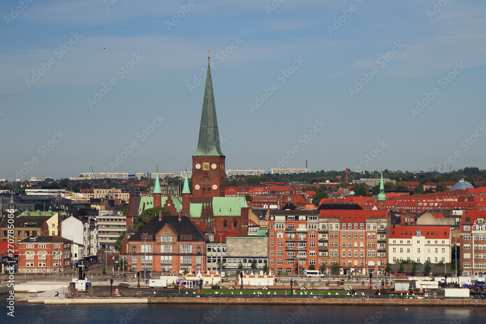 Embankment and city. Aarhus, Jutland, Denmark