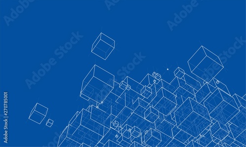 Vector abstract boxes background