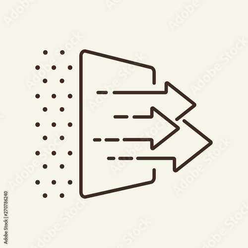 Air filter line icon. Air filtration, atmosphere cleansing, airflow. Environmental pollution concept. Vector illustration can be used for topics like environmental defect, ecology, air pollution