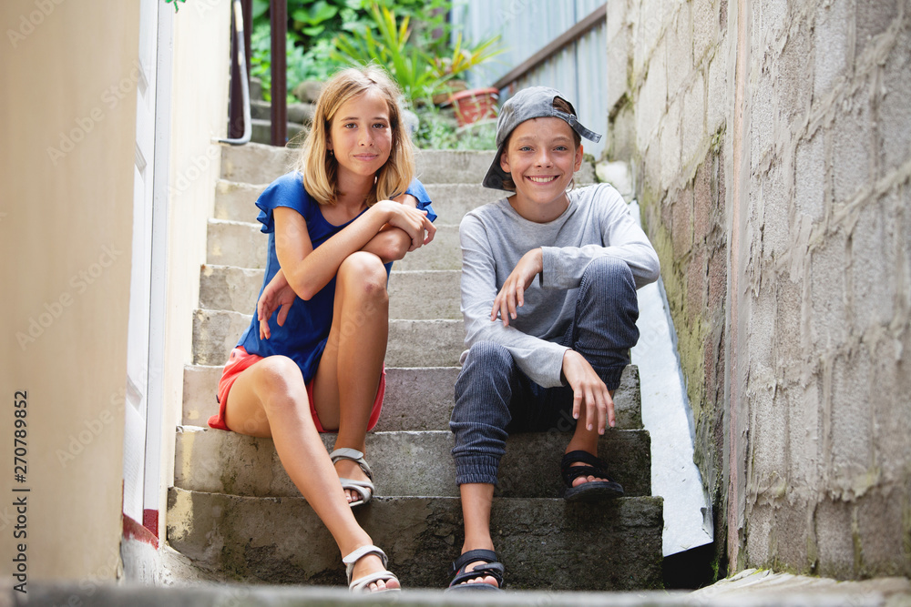 Happy teens outdoors Happy teens outdoors