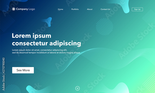 Asbtract background website Landing Page. Template for websites, or apps. Modern design.Blue. Abstract vector style.