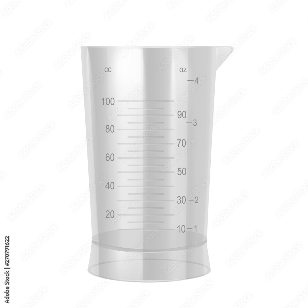 The Measurement cup. Realistic Vector clip art on white background The Measurement cup. Realistic Vector clip art on white background