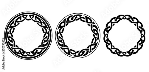 Celtic Round or Ring Band Set, Isolated Vector