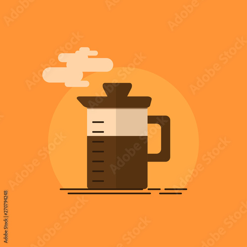 French press icon,Vector illustration. flat design