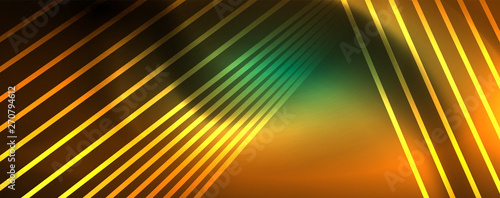 Vector neon light lines concept, abstract background