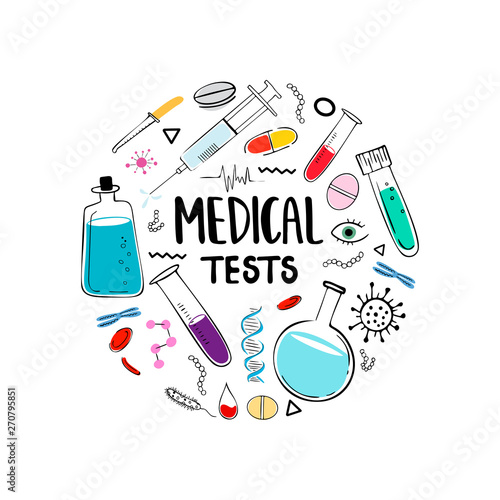 Modern medical hand drawn vector illustration.