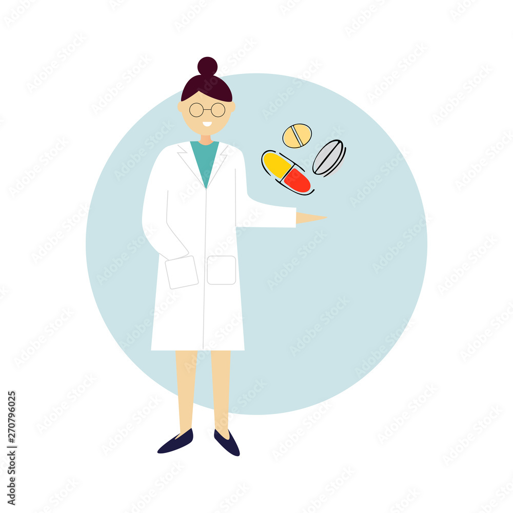 Modern medical hand drawn vector illustration. Modern medical hand drawn vector illustration.