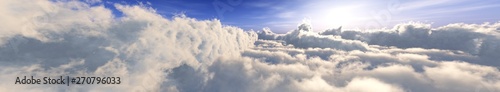 Photography Beautiful clouds view from above, the sun above the clouds, flying above the clo