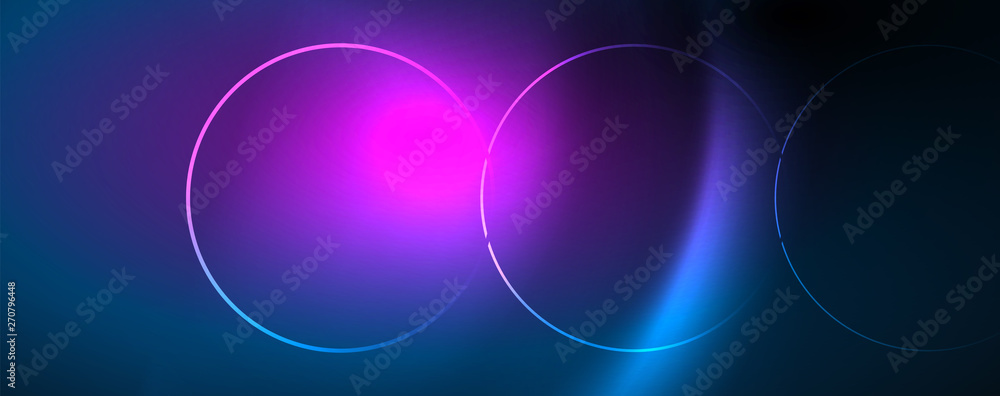 Trendy neon blue abstract design with waves and circles. Neon light glowing effect. Abstract digital background. Trendy neon blue abstract design with waves and circles. Neon light glowing effect. Abstract digital background.