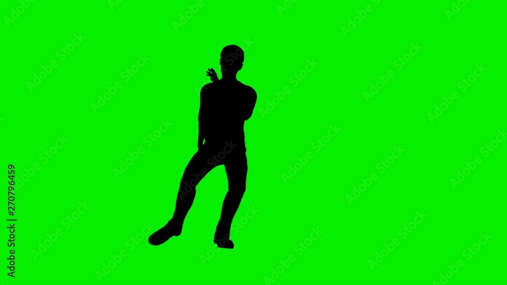Club Dancer Silhouette in slow motion, Green Screen Club Dancer Silhouette in slow motion, Green Screen