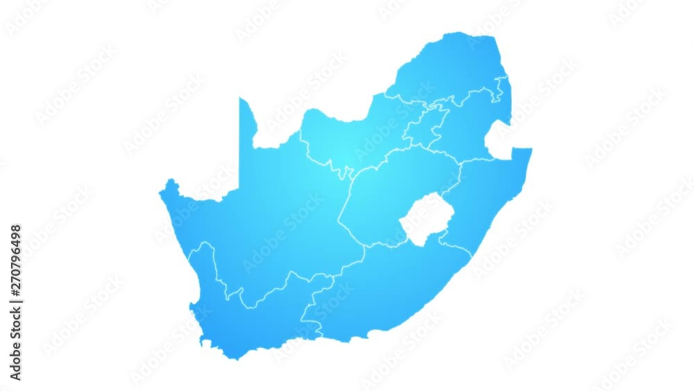 South Africa Map Showing Up Intro By Regions/ 4k animated south africa map intro background with countries appearing and fading one by one and camera movement South Africa Map Showing Up Intro By Regions/ 4k animated south africa map intro background with countries appearing and fading one by one and camera movement