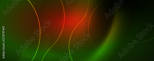 Shiny neon lines template - northern lights glowing blur lines. Futuristic style glow neon 80s disco club or night party techno template