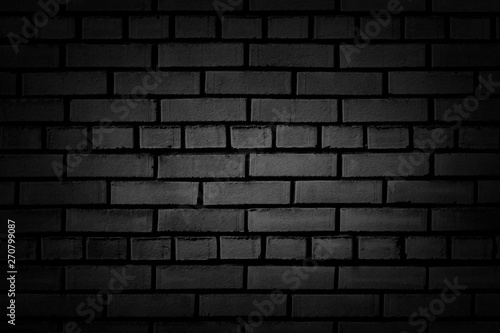 Black, dark grey brick wall texture abstract background