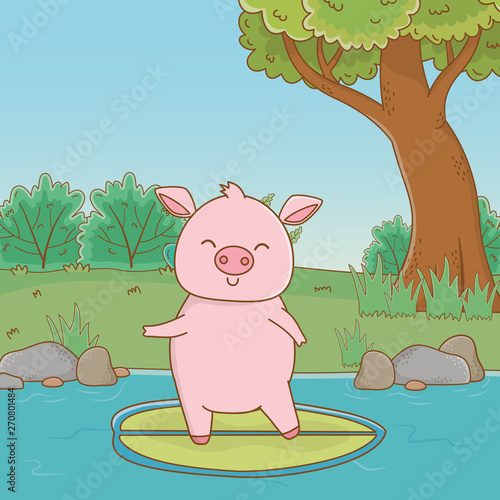 cute animal enjoying summer vacations