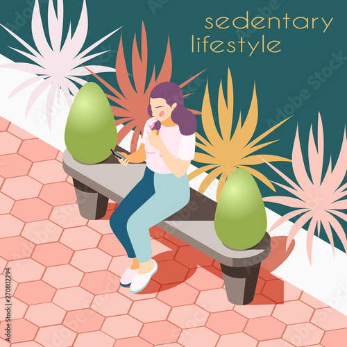 Park Sitting Isometric Background