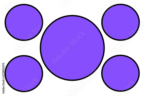 Blue Circular Banners, Black Border and White Background. Use for Illustration purpose, background, website, businesses, presentations, Product Promotions.. Empty Circles for Text, Data Placement.