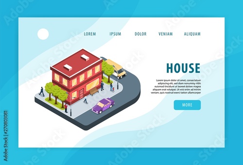 Isometric City Concept Banner 