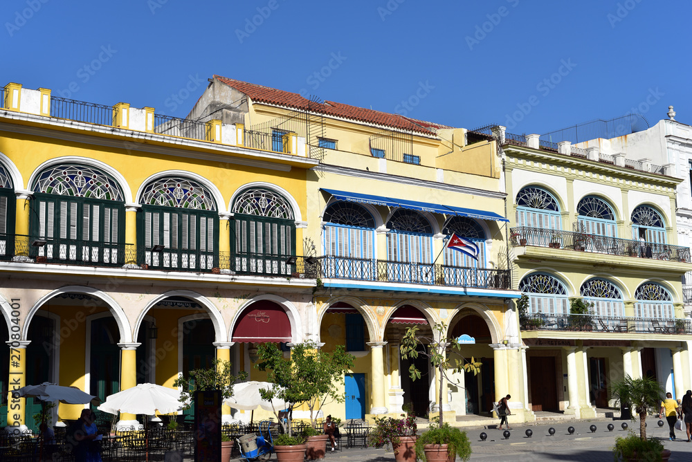 Plaza Vieja with restored houses, colonial buildings, Havana, Cuba