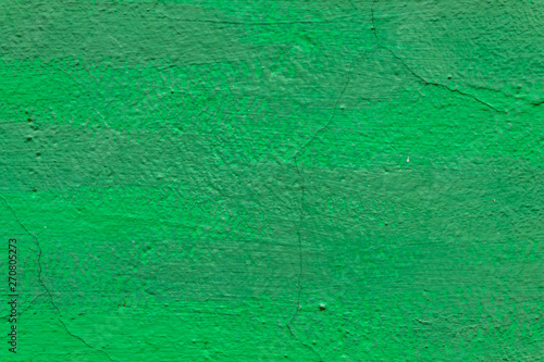 Green Painted Weathered Cracked Concrete Wall Texture