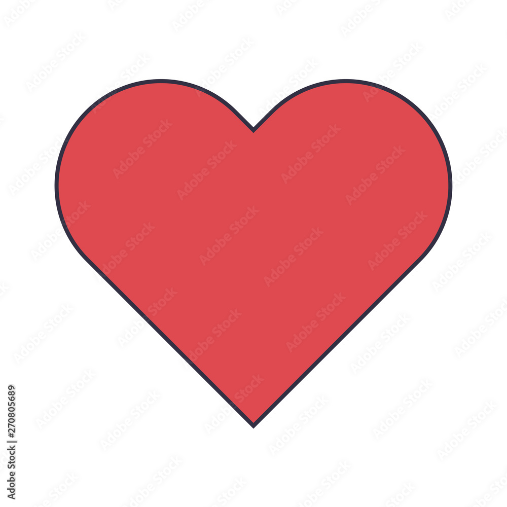 A heart icon isolated on white background. Romantic love sign and vector symbol illustration