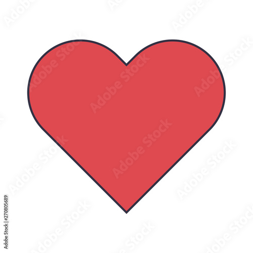 A heart icon isolated on white background. Romantic love sign and vector symbol illustration