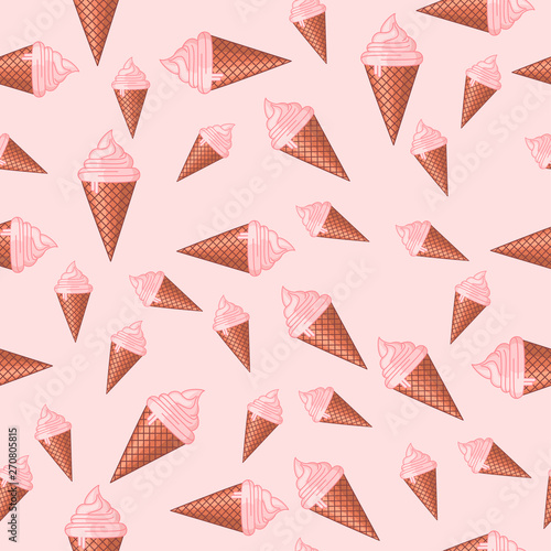 Seamless pattern icons. Bakery texture. Colored icon. In trendy flat style isolated on white background. Vector illustration.