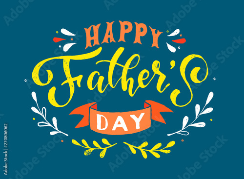 Happy Fathers day greeting card, poster, banner, postcard design