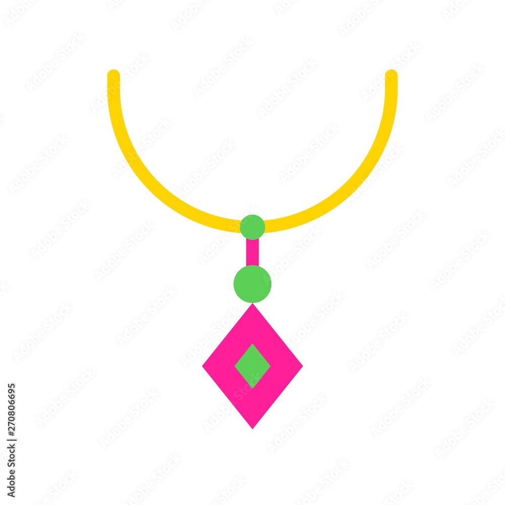 Necklace vector illustration, Isolated flat style icon Necklace vector illustration, Isolated flat style icon