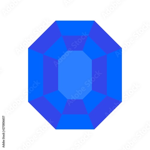 Gemstone vector illustration, Isolated flat style icon