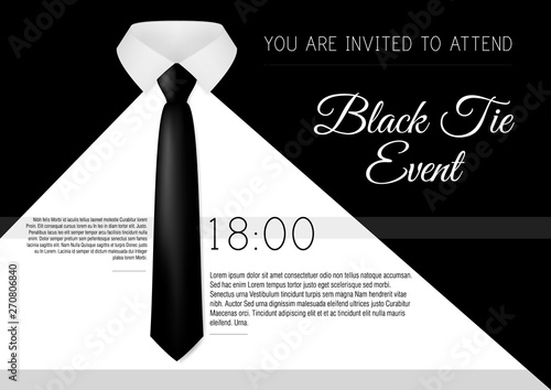 A4 Elegant Black Tie Event Invitation Template
