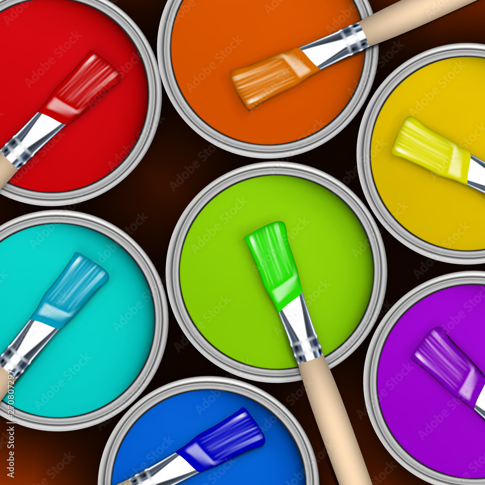 Seven Colors of the Rainbow Colorful Paint Jars Stock Vector Adobe Stock
