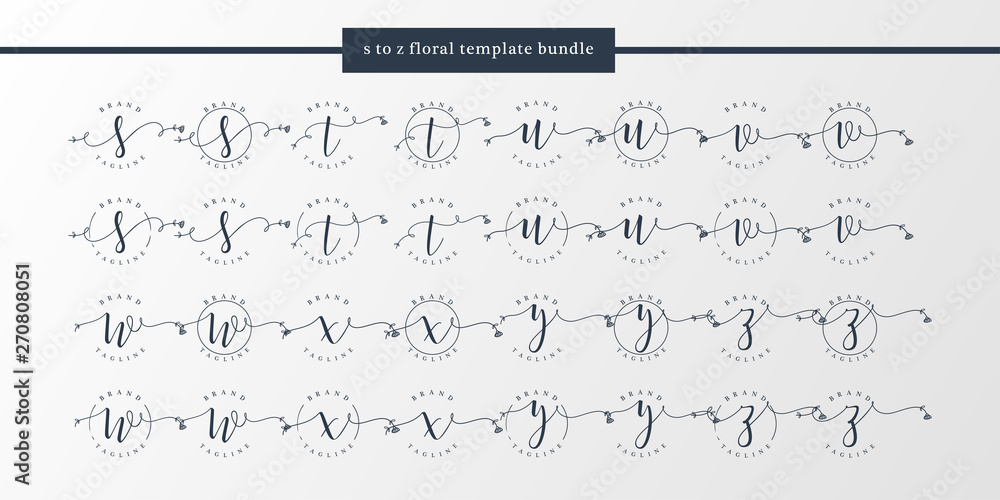 Ταπετσαρία feminine floral logo editable