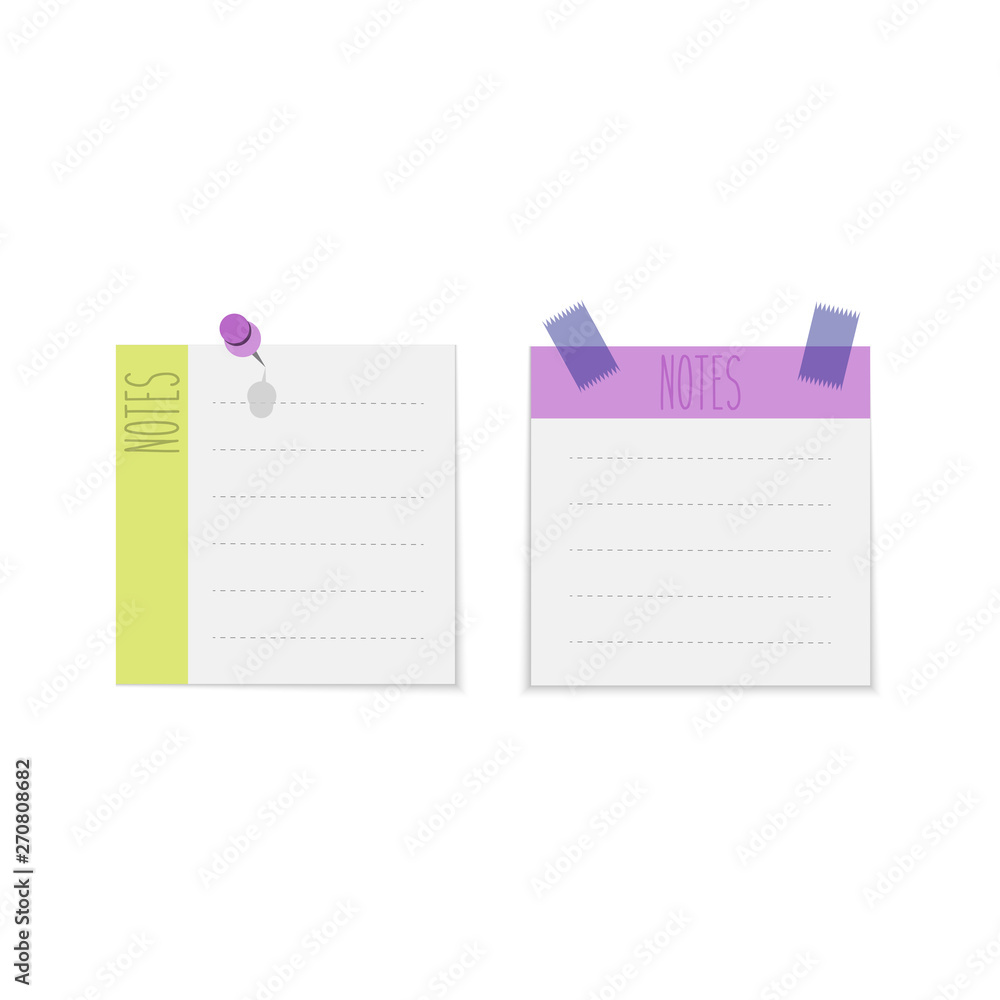 Set of sticky paper notes with empty space for text, vector illustration Set of sticky paper notes with empty space for text, vector illustration