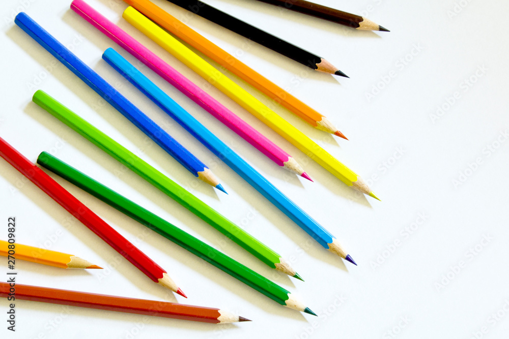 Fototapeta premium Color pencils isolated on white background.