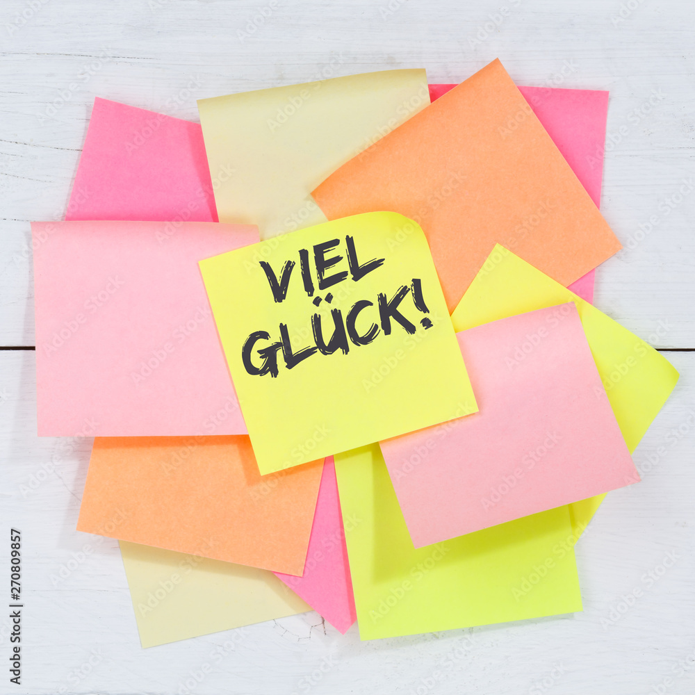 Viel Glück Erfolg erfolgreich Prüfung Test Wünsche Business Konzept