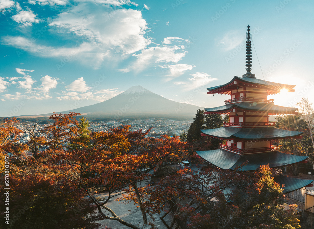 chureito pagode and mount fuji at sunset chureito pagode and mount fuji at sunset
