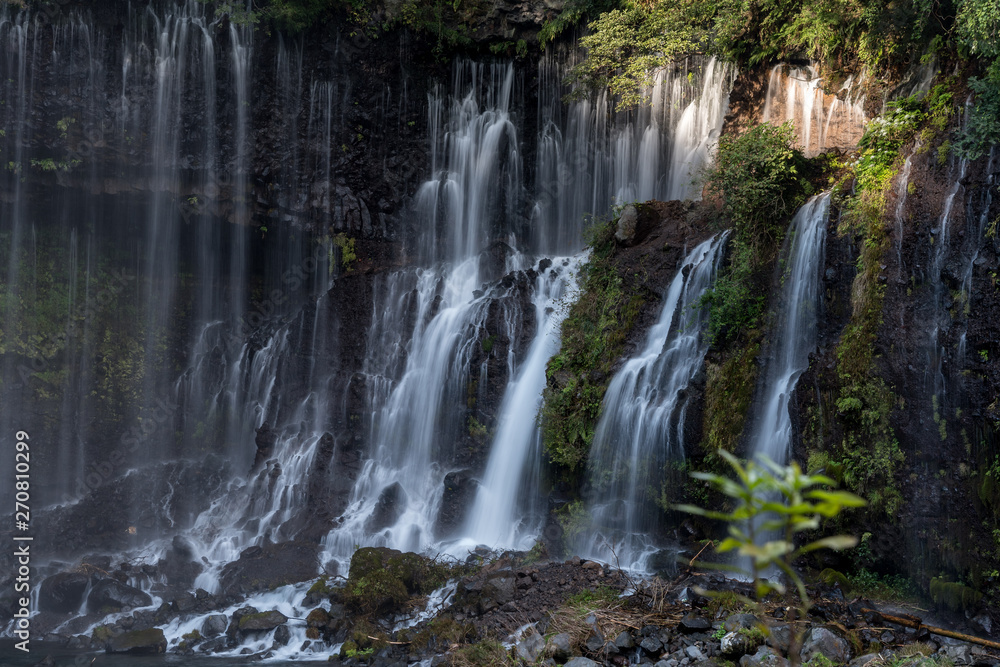 Shiraito Falls near Mount Fuji in Autumn