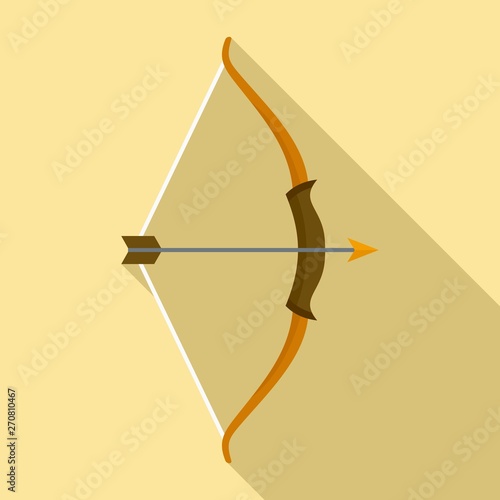 Archer bow icon. Flat illustration of archer bow vector icon for web design