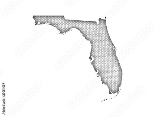 Karte von Florida auf altem Leinen