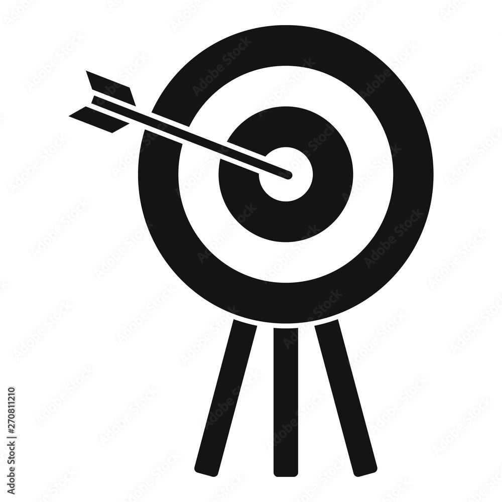 Archery wood target icon. Simple illustration of archery wood target vector icon for web design isolated on white background Archery wood target icon. Simple illustration of archery wood target vector icon for web design isolated on white background