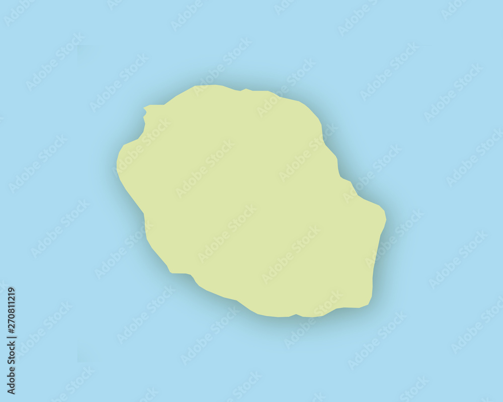 Karte von La Reunion mit Schatten