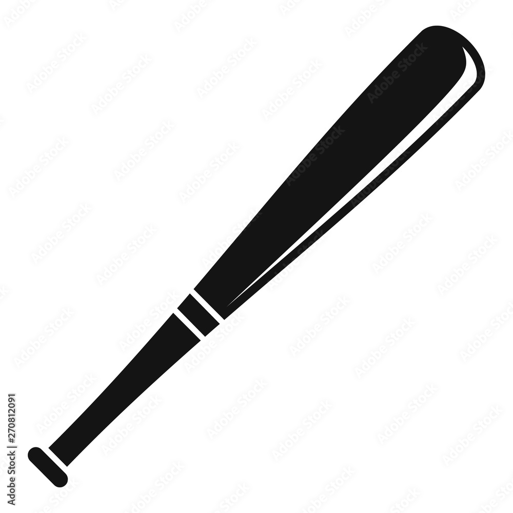 Baseball bat icon. Simple illustration of baseball bat vector icon for web design isolated on white background Baseball bat icon. Simple illustration of baseball bat vector icon for web design isolated on white background