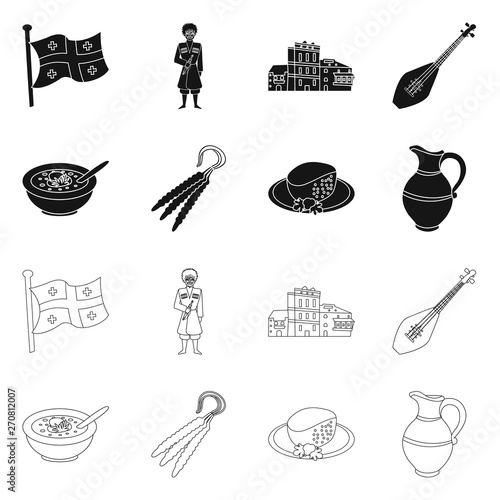 Vector design of culture and sightseeing sign. Collection of culture and originality stock symbol for web.