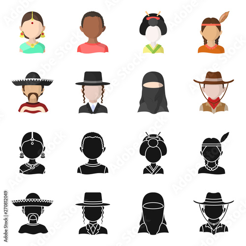 Isolated object of imitator and resident sign. Collection of imitator and culture stock symbol for web.
