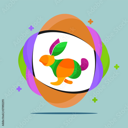 Rabbit Logo Template, can use for landing page, template, ui, web, mobile app, poster, banner, flyer, stickers. EPS 10