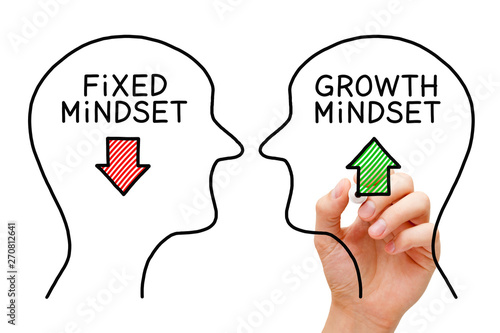 Fixed Mindset Vs Growth Mindset Concept photo