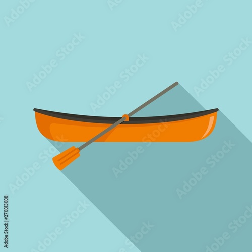 Lake boat icon. Flat illustration of lake boat vector icon for web design