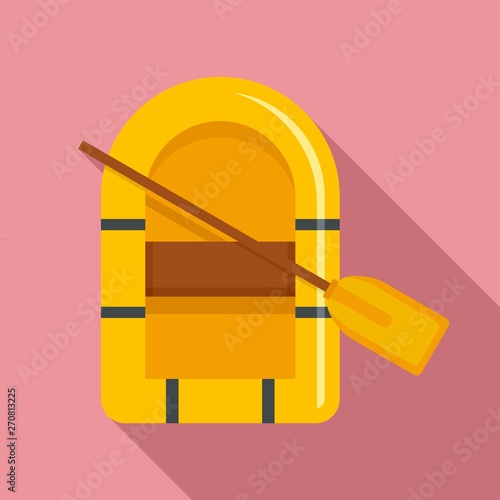 Rubber boat icon. Flat illustration of rubber boat vector icon for web design