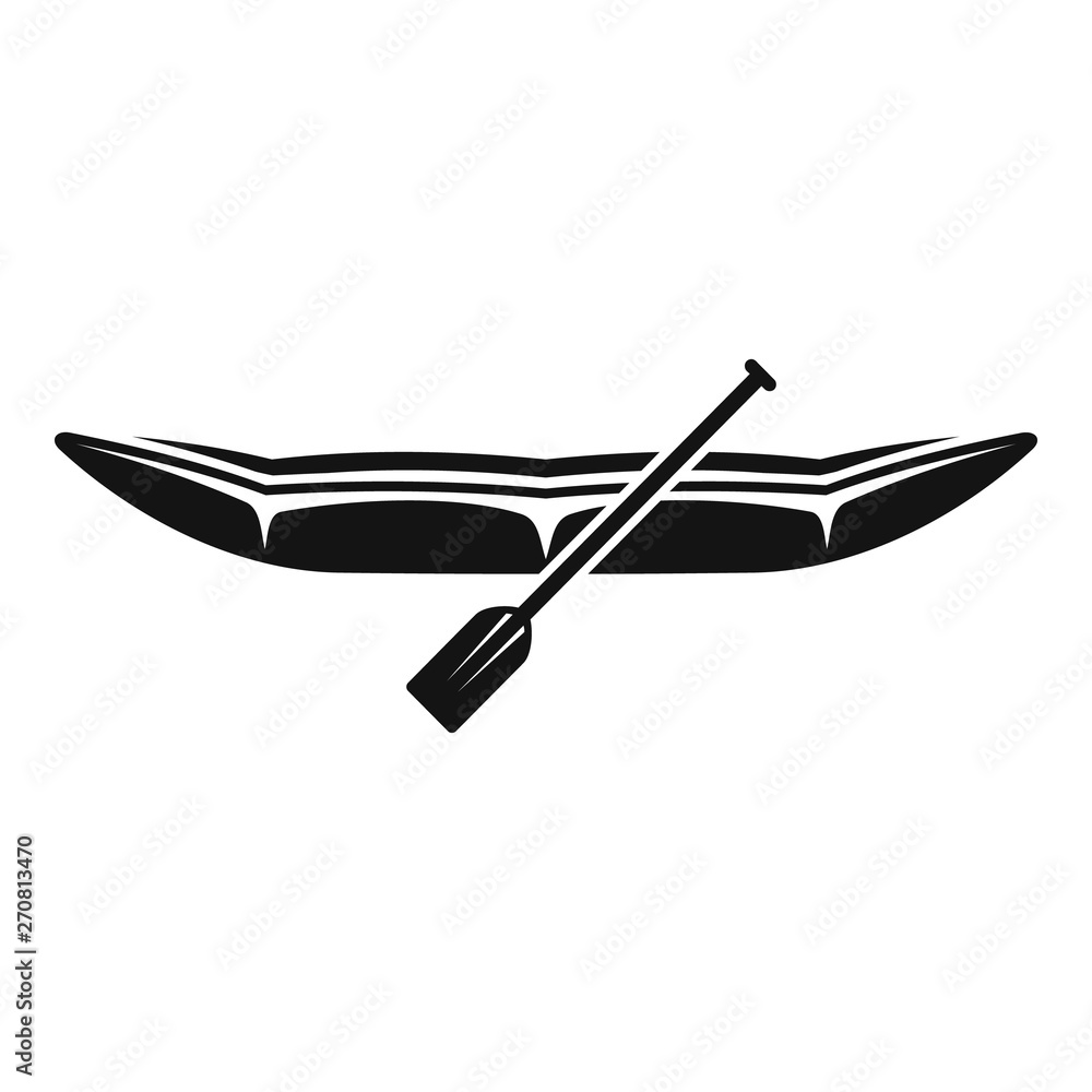 Canoe boat icon. Simple illustration of canoe boat vector icon for web design isolated on white background Canoe boat icon. Simple illustration of canoe boat vector icon for web design isolated on white background